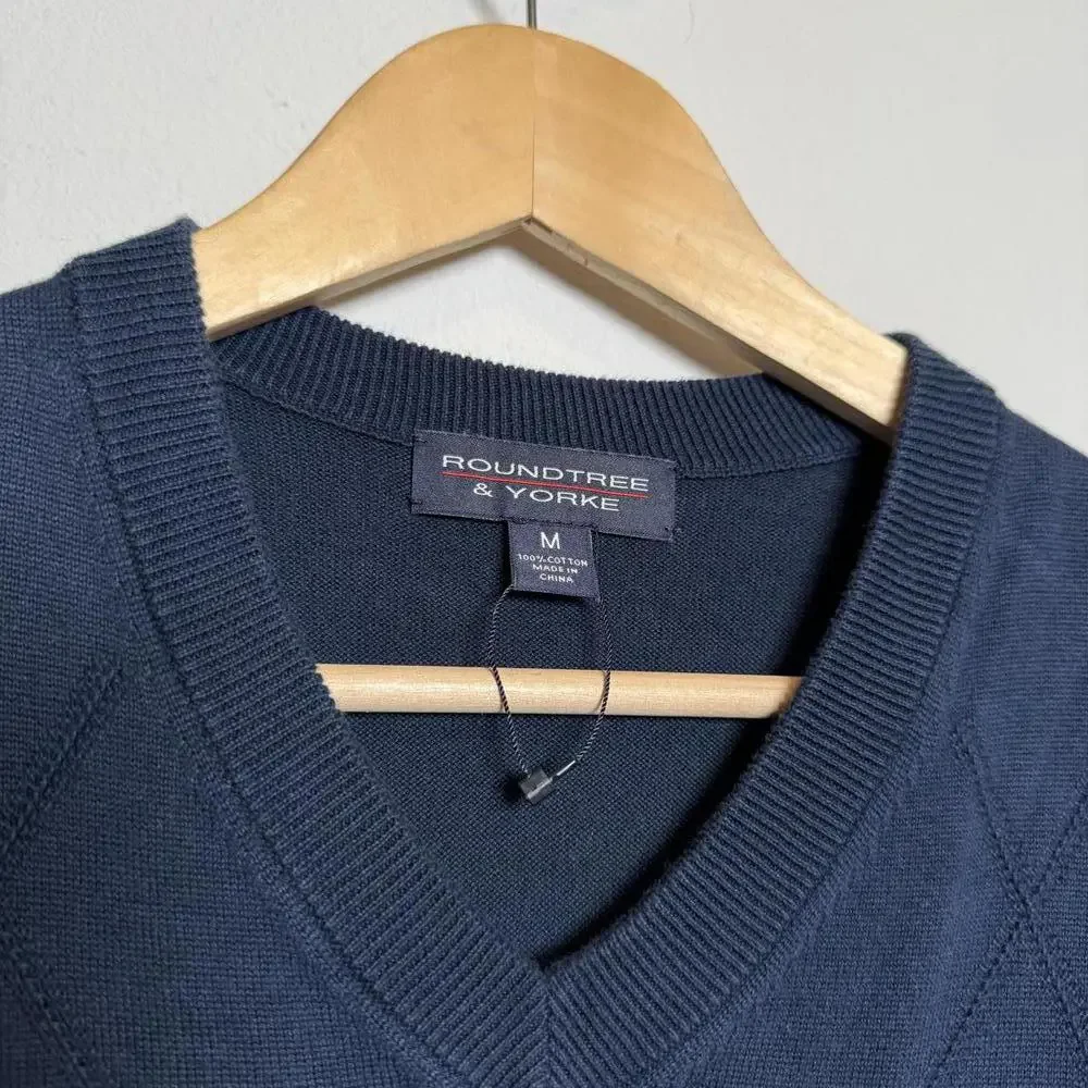 Navy‎ Blue V-Neck Knit Sweater Vest